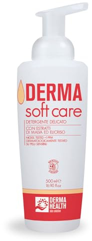 Derma Soft Care Detergente Corpo. Schiuma Detergente Con Estratti Di Malva E Elicriso. Sapone Viso Senza Risciacquo Ideale Per Pelle Sensibile E Pulizia Dell’Intero Corpo (Flacone Foamer)