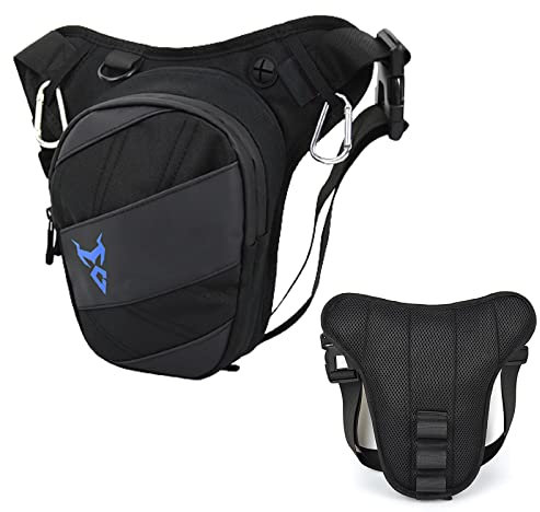 FUUBAMB00 Oxford-Stoff Motorrad Drop Leg Seitentasche wasserdichte Outdoor Lässige Gürteltasche Motorrad Hip Bum Pack Umhängetaschen,Blue,28 * 29 * 12cm