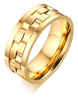 ANAZOZ Antistressringe Edelstahl, Edelstahl Ringe Herren Personalisiert größe 62 Gebürsteter Drehringe Breit 9mm