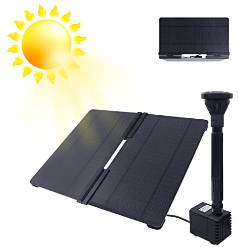 NAIZY Teichpumpe Solar Springbrunnen 20W Solarpumpe mit Mehrere Modusoptionen Solarbrunnen Gartenbrunnen Brunnen Garten Außen für Garten Deko Gartenteich, Eckig Klappbar Solarpanel