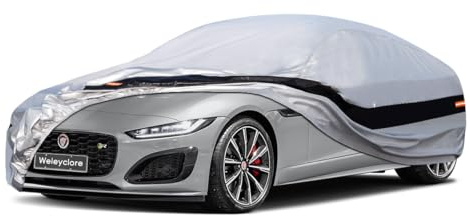 10 Layers Coupe Car Cover Waterproof Breathable Medium,100% Waterproof Outdoor Car Covers Custom Fit for Jaguar F Type, Nissan 350Z, 370Z, BMW Z4, Porsche Boxster Cayman 718, Etc.