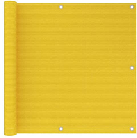 ZEYUAN Balkon-Sichtschutz, Balkonsichtschutz, Windschutz Balkon, Windschutz Terrasse, Balkonverkleidung, Sichtschutz Garten, Gelb 90x300 cm HDPE
