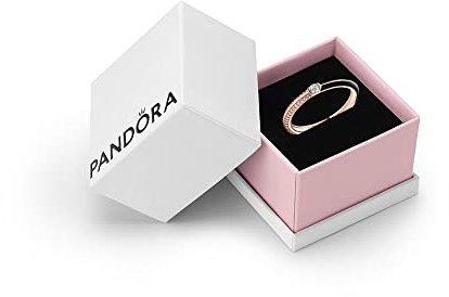 PANDORA ME 14k Rose Gold-Plated Pavé & Black Ring | 14k Rose Gold-Plated Dual Ring with a Brilliant-Cut Cubic Zirconia, Shimmering Pavé & Hand-Applied Black Enamel