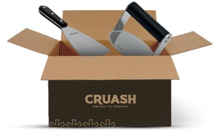 Kit Smash Burger, Smash Burger Kit, Kit Hamburguesas | Contiene Smasher Profesional, Espátula y Paleta de Cocina Profesional de Acero Inoxidable (Smasher + Espátula)