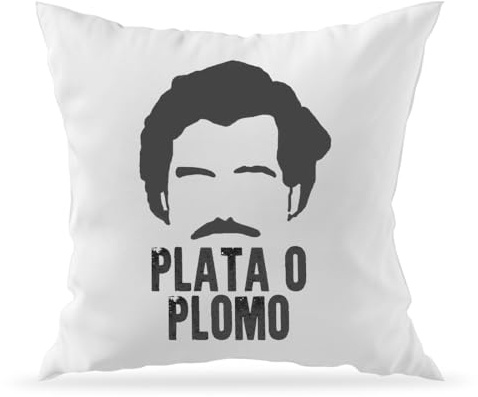 Moonai Narcos Pablo Escobar Plata O Plomo Quote Funda Y Relleno De Cojín Decorativo para Sofá 40x40