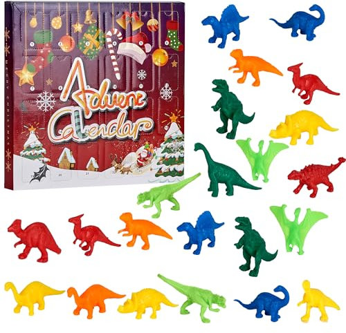 Douthfolle Adventskalender 2025 Dinosaurier,Advent Calendar Dinosaurier Spielzeug für Kinder Jungen ab 3 4 5 6 7 8 Jahre,24 Tage Countdown Kalender,Ideale Weihnachtsgeschenke für Jungen Kleinkinder