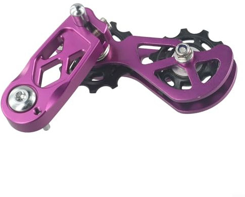 Besttoolifes Bike Chain Tensioner Single Speed Converter Guide Anti-Drop Link For 8-12 Speed Bicycle, Adjustable Aluminum Alloy Floating Pulley(Purple)