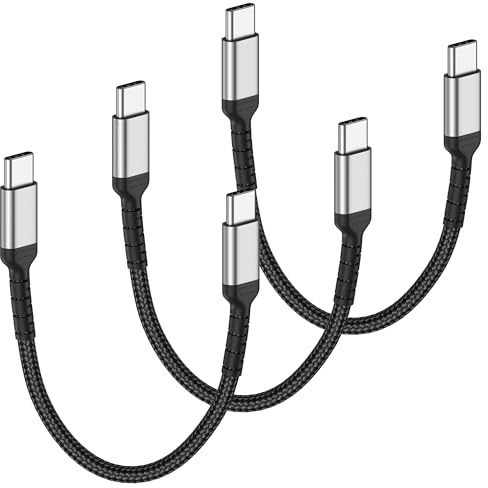 ADILIFT USB C auf USB C Kabel Kurz 20CM, 3Stück 60W Typ C PD Ladekabel | Schnellladekabel für iPhone 17 16 Pro/Pro Max, Samsung S25/S25 Ultra/S23/S22/S21, iPad Pro/Air/Mini, MacBook Air/Pro, Pixel