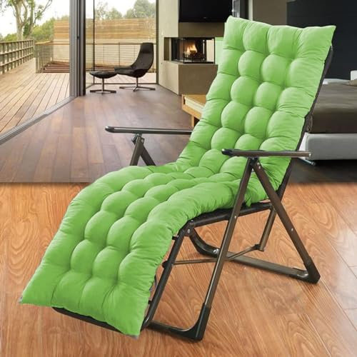 Extra dickes und bequemes Sonnenliegenkissen für Garten, Terrasse, weich gepolstert, Schaukelstuhl, Bankkissen für Balkon, Erkerfenster, Grün, 100 x 40 cm, Outdoor-Sitzpolster mit überlegenem Komfort