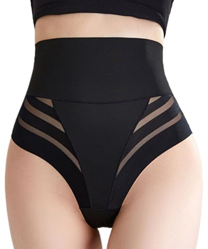 ZENGSING Damen Shapewear Dauchweg Hose Tanga Unterwäsche String Miederslip Bauchweg Miederhose Damen Body Shaper für Frauen (DE/NL/SE/PL, Alphanumerisch, L, Regular, Regular, Schwarz)