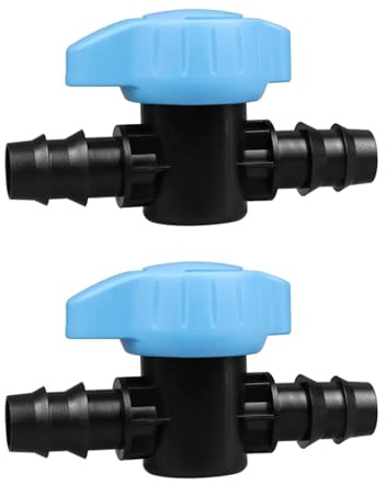 SagaSave Valvola di intercettazione per irrigazione a goccia, confezione da 2 valvole di intercettazione a doppia spina, connettori per tubo dell'acqua per giardino, serra, orto (20 mm)