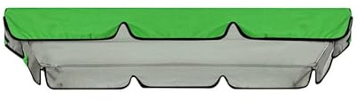 Swing Chair Canopy Replacement 3 Seater Garden Seat Cover Waterproof Windproof 210D Rip Proof Top Cover 195cm x 125cm (Green)