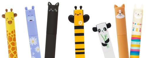 LEGAMI Stifte-Set, 7 radierbare Gelstifte inkl. GRATIS stabilem Geschenk-Umschlag