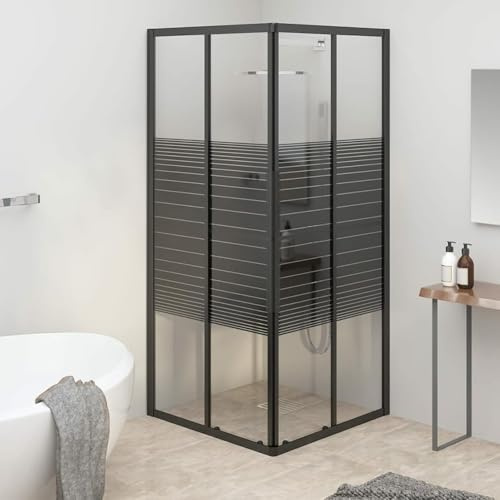 Cabina De Ducha Stripe Esg 80x80x180 Cm Negro