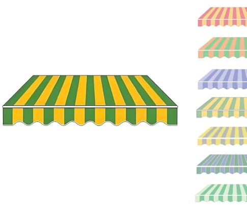 RTVGNSZSJL Markisenbespannung Canvas Markisenstoff Wasserabweisend Ersatzstoff 2m/2.5m/3m/4m/4.5m/5m/6m Einziehbare Ersatz-Markisenstoff Für Patio(Stripe 7,2x1.5m/6.5x5ft)