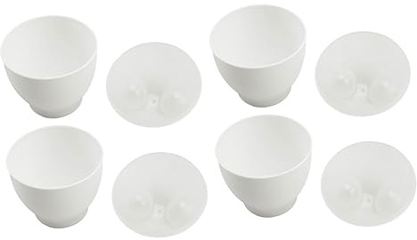 iplusmile Cuociuova Accessorio Cucina per Microonde in Pp Bianco 4 Pezzi per Cottura a Vapore delle Uova, Preparazione Colazione Veloce e Pratica