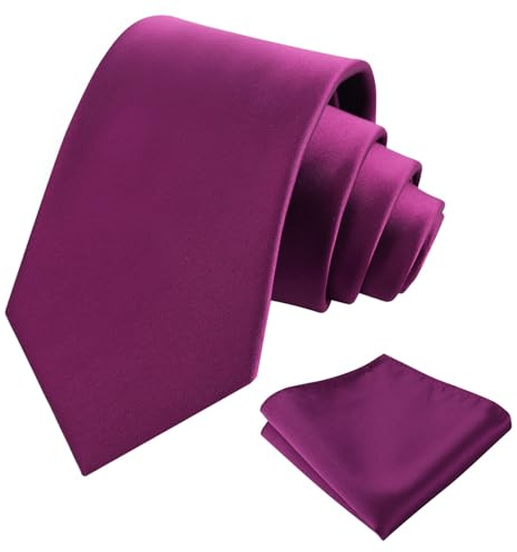 Alizeal Juego de corbata y pañuelo para hombre, 8 cm, color liso, clásico, formal, con bolsillo cuadrado