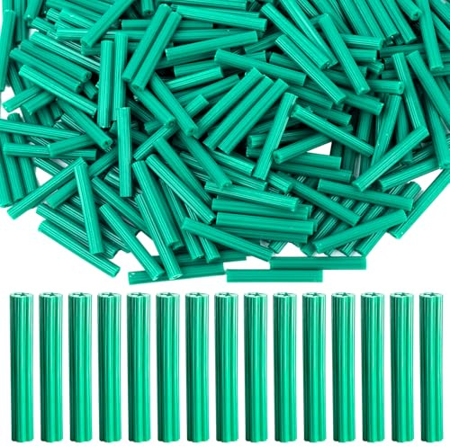 Supkiir 1000 Pcs Expanding Plastic Screw Anchors, 1/4 Hole Green Plastic Anchors for Concrete, Wall Expansion Pipe for Drywall, Concrete, Hollow Walls, Tile Cement Bolt and Aerated Concrete Bricks