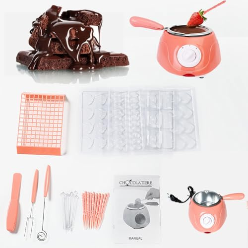 Mini Chocolate Fondue Set, Electric Melting Pot for Chocolate, Cheese, and Butter, Chocolate Tempering Machine, Ideal for Parties and Desserts, Easy to Clean