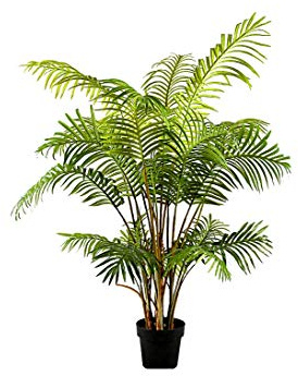 Konstpalm Areca guldfruktpalm 150 cm hög med 21 palmvippa – konstgjord Areca palm deco alm i kruka