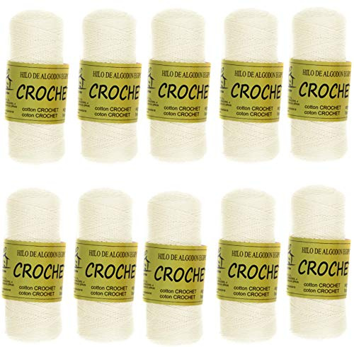 Hilo de Algodón perle para Ganchillo Crochet Amigurimi y otras labores Torrijo PERLE 8 zepelin (95 g * 10 unidades) color 43125 CRUDO