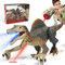 FRUSE Fernbedienung Dinosaurier Spielzeug,Dino Ferngesteuert mit Licht Verfolgung,Sprühnebel,Wiederaufladbarer Batterie,Jurassic Dinosaurier Spielzeug für Jungen Mädchen Kinder Alter 3 4 5 6 7 8(Grau)