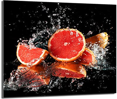 DarHaus Placa protectora de vitrocerámica 60 x 52 cm 1 pieza cocina eléctrica universal para inducción protección contra salpicaduras tabla de cortar de vidrio templado como decoración, POMELO