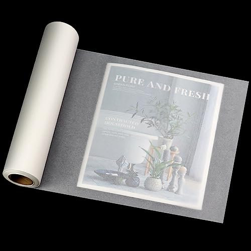 Transparentpapier Rolle, Suofuolef 30cm x 46m Schnittmusterpapier Rolle für Skizzieren, Pausieren, Verpacken, Zeichnen