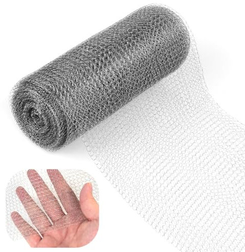 LIMITADA Maille Métallique 21 cm x 9 m, Grille Inox 3mm, Grillage Métallique Rigide, Grillage Moustiquaire Métal Anti-insecte, Treillis Inox Maille Fine Anti Rongeur, pour Empêcher Souris Serpents