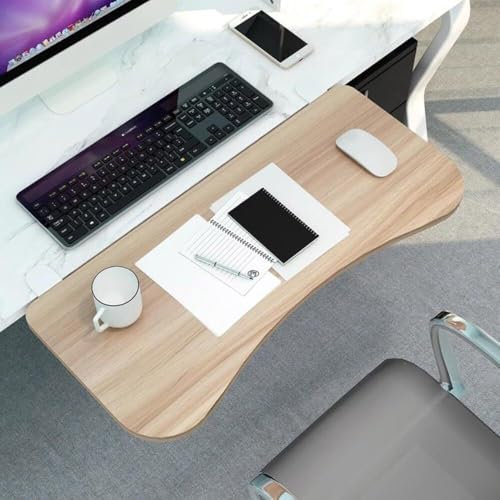 Tangentbordsfack under skrivbord, Fällbar skrivbordsförlängare, datorbordstangentbordsstödarmstativ Tangentbordsbricka med K-stativ(Walnut,55 * 25Cm(22 * 10In))