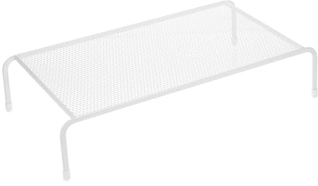 GARIOUANS Réhausseur Écran Ordinateur Blanc en Fer, Support de Bureau Simple Couche, Design Minimaliste, Rangement pour Moniteur et Ordinateur Portable