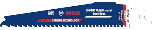 Bosch 10x EXPERT Multi Material Demolition S969XHM Säbelsägeblatt (für Holz mit Metall, Bauholz mit Mörtel und Nägeln, Länge 150 mm, Professional Zubehör Säbelsäge)