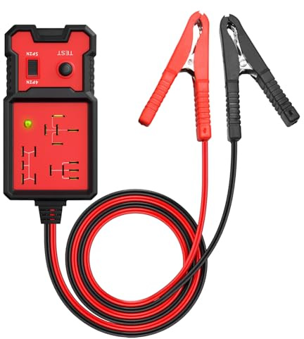 12V Relay Tester, Car Fuse Tester with 4PIN/5PIN Fast Testing Clips | Automotive Car Battery Tester with LED Indicator Circuit System Diagnostic Repair Tool for Cars, Trucks, RVs, Campers & Boats
