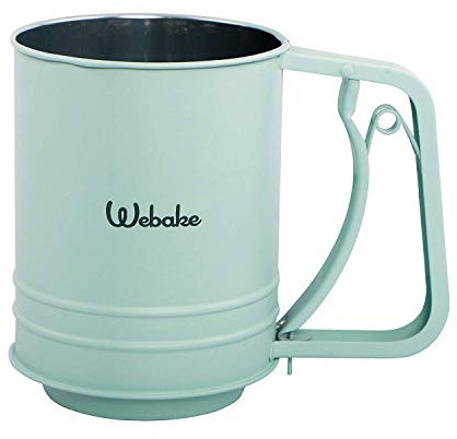 webake Tamizador Harina, Delicia Tamiz Mecánico, Tamizador Cribador de Harina, Tamiz para repostería, verde