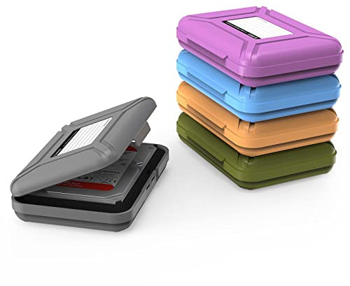 ORICO Boîtier de Protection 3.5 Pouces,Lot de 5, Étui de Rangement pour Disque Dur (HDD) ou SSD, Remplissage Anti-Vibration et Antistatique intégré -Multicolore, Pour Caméra, Cas