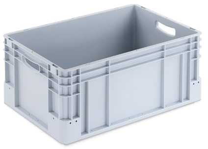 DieBoxfabrik Stabile Eurobox 60x40x27cm Made in Germany | Eurobehälter in verschiedenen Höhen & Farben | Stapelbox ideal für Ordnung, Transport & Lager | Premium Qualität (270 mm, grau)