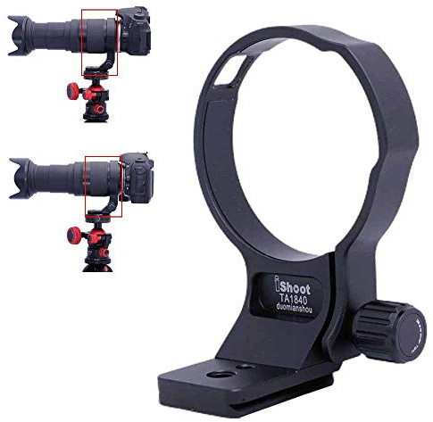 iShoot 76mm Tripod Mount Ring Lens Collar Compatible with Tamron 18-400mm f/3.5-6.3 Di II VC HLD B028, Lens Support Holder Bracket Bottom is Arca-Swiss Fit Quick Release Plate, Aviation Aluminum