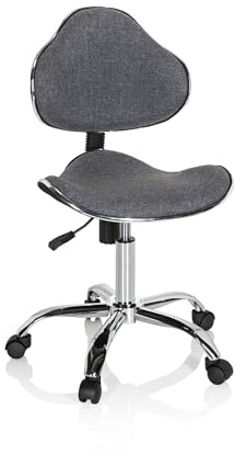 hjh OFFICE 634134 Snurrstol KIDDY GTI-3 - Ergonomisk kontorsstol för barn för barn, Aktivt sittande: ryggstödsvippfunktion, Sitsklädsel i slitstarkt tyg, Innovativ design på skålad sits