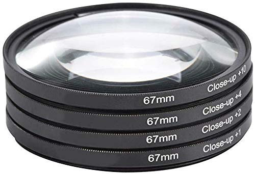 Yangers Kit de filtres macro pour appareil photo reflex numérique (+1, +2, +4, +10) grossissement avec sac de rangement pour appareils photo reflex numériques et sans miroir Canon, Nikon, Sony, Pentax