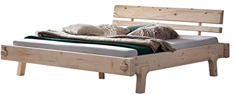 Balkenbett 200 x 200 cm Fichte Natur