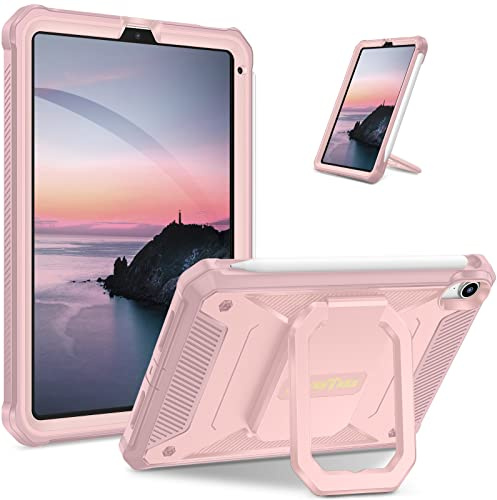 Fintie Étui pour iPad Mini 7 (A17 Pro, 7e génération) 2024/iPad Mini 6 (6e génération) 8,3, avec anneau Magic Tuatara, rotation à 360 degrés, robuste, antichoc avec protection d'écran, rose doré