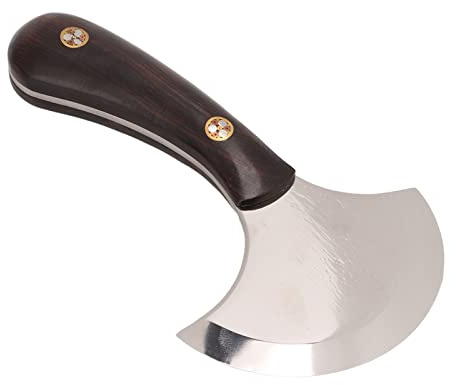 Coltello Tondo in Pelle Fai-da-Te in Acciaio a Polvere di Un Pezzo Manico in Ebano Incisivo Coltello da Skiving in Pelle Strumento di Lavorazione del Cuoio