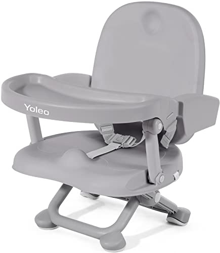 Yoleo Portable High Chair for Babies and Toddlers, Booster Seat for Dining Chair, 6 Months to 3 Years, 15 kg, Height Adjustable, Removable Tray