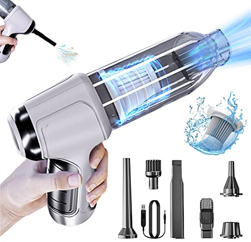FUFRE Auto Staubsauger Kabellos, 3-in-1 Handstaubsauger Eingebaut 4000 Amh-Akkus, 9000PA Powerful Handheld Mini Staubsauger, Wet and Dry with Washable Filter, Für Computer, Autos, Klaviere (A)