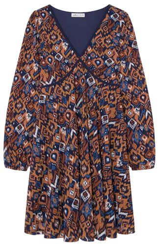 SPRINGFILED, Mujer, Vestido Corto Estampado Étnico, Navy, M