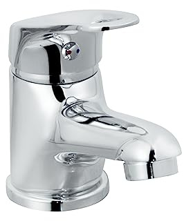 Bristan Iris Bathroom Taps, Chrome Basin Mixer tap | IRS BAS C, Modern design, Includes clicker waste, Bathroom sink taps, Lifetime Cover