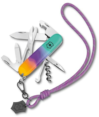 Victorinox Multiuso Companion, 16 Funzioni, Made in Switzerland, Multi-strumento da Donna, in Scatola Regalo, Sydney Style (Turchese, Violetto)