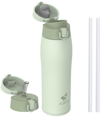 AORIN Borraccia Termica, Borraccia in Acciaio Inox 18/8, 750ml Borraccia Bambini, Bottiglia Termica Senza BPA e Perdite, Thermos per Sport, Outdoor e Pendolarismo con 2 Coperchi | 2 tappi intercambiabili, caldo e freddo, acciaio inox 18/8 senza BPA, borraccia termica bambini, scuola e sport