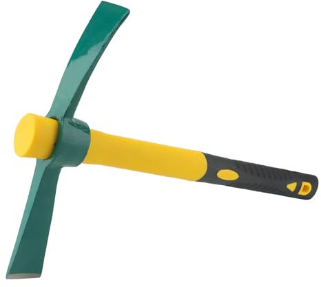 MUKCHAP 14oz/400g Mini Mattock Cutter, 15 Inch Garden Pick Mattock Hoe with Fibreglass Handle, Micro Pick Mattock Tool for Gardening, Planting, Camping