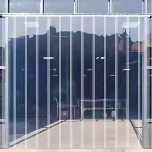 POCHY Streifentürvorhang Transparenter PVC Vorhangstreifen 3mm Plastik Lamellenvorhang für Industrie, Garage, Unternehmen (Size : 180x300cm)